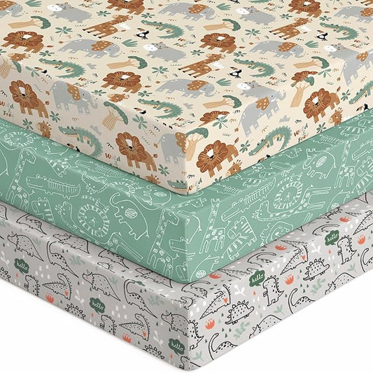 Baby Crib Sheets for Boys Girls, Breathable Soft Microfiber Baby Sheet Green & by Unnivoll