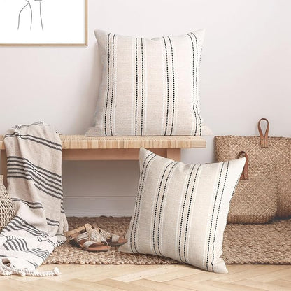 AELS 24x24 Decorative Farmhouse Linen Throw Pillow Covers, Boho Textured Pillow - Image 5