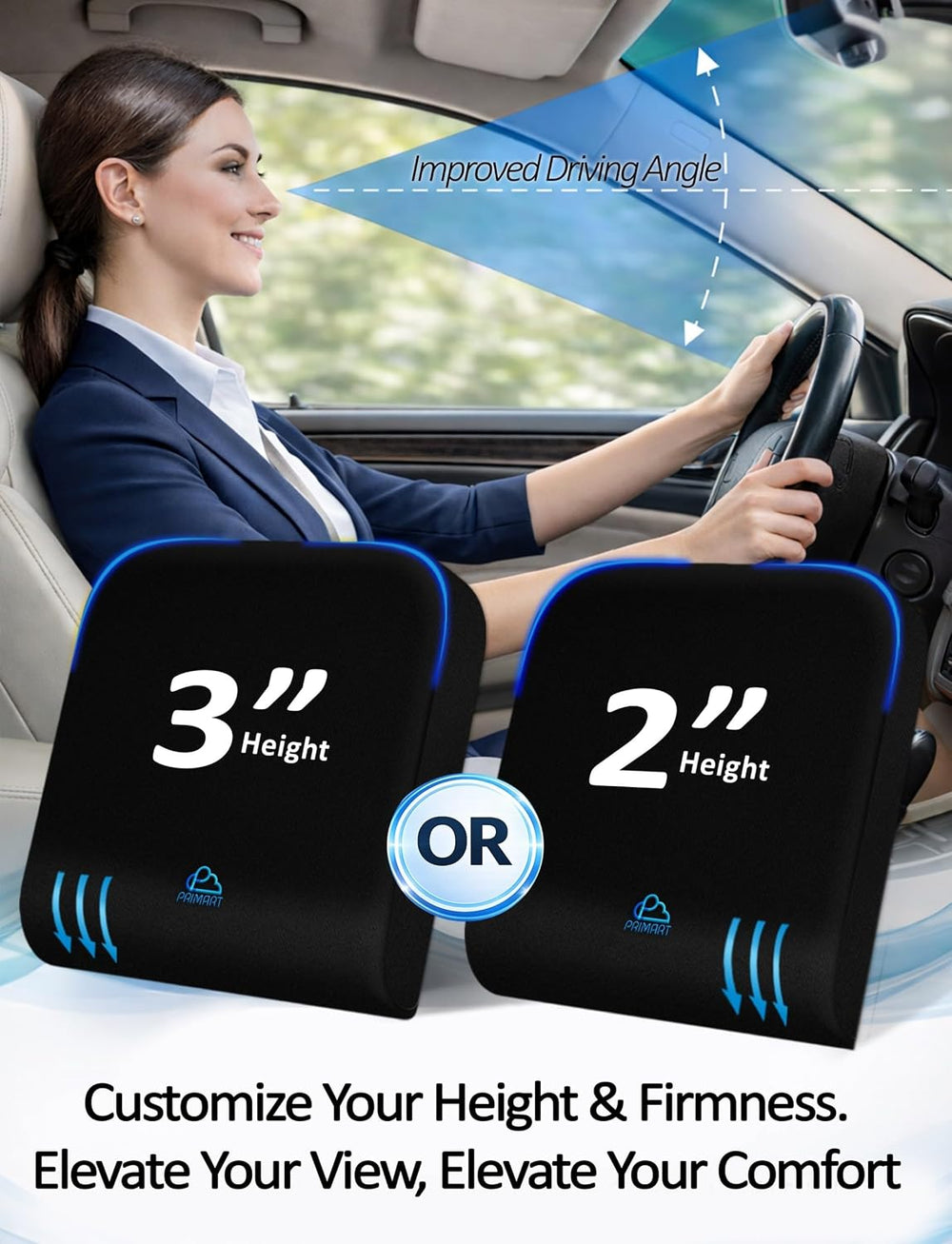 Adjustable Memory Foam Seat Cushion, Custom Height & Firmness, Ergonomic ...