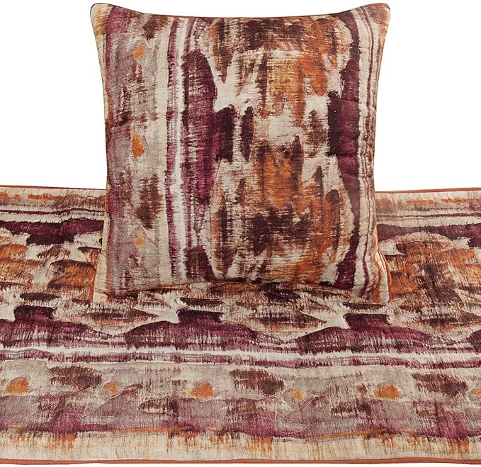The HomeCentric King Queen Twin Pink & Orange Designer Queen 74"x18" Bed Runner - Image 2