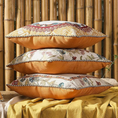 patdrea Designer Pack of 2 Square Throw Pillow Covers, Farmhouse Pink and - Image 4
