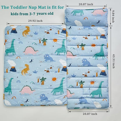 Toddler Nap Mat with Removable Pillow, Ultra Soft Slumber Bags - Image 6