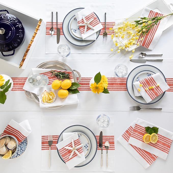 Solino Home Linen Striped Table Runner 90 Inches Long - Image 3