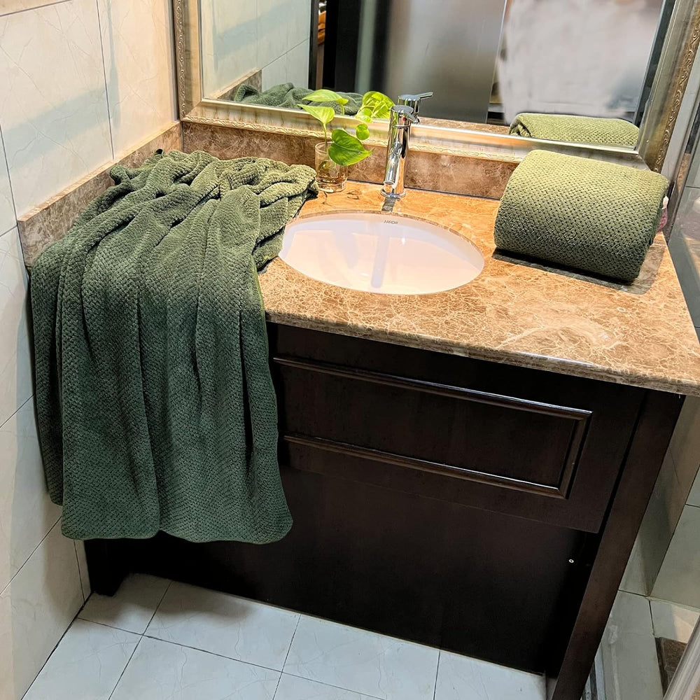 YTYC 39x78 Bath Sheets Set,Towels for Bathroom,Olive Green,6-Pieces