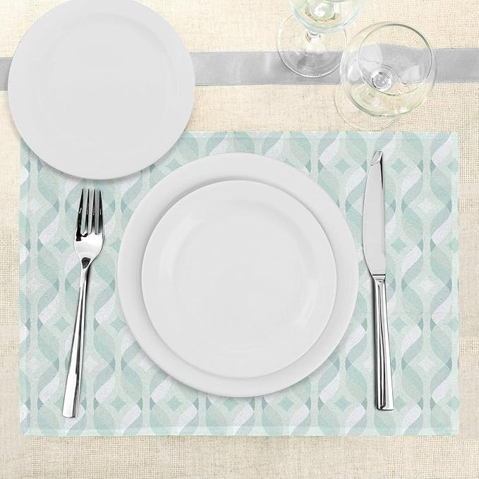 Ambesonne Seafoam Place Mats Set of 4, Tangled Lines - Image 3