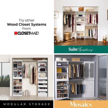 closetmaid suitesymphony wood closet organizer system, 25-inch starter, view 10