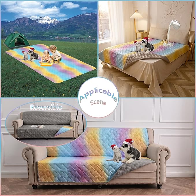 100% Waterproof Dog Bed Cover 120x82 inch Reversible Changing Pad Reusable - Image 6