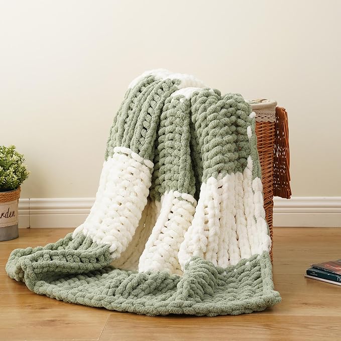 Battilo Chunky Knit Throw Blanket, Soft and Thick Chenille Throw Blanket - Image 6