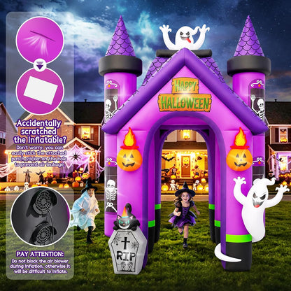 12FT Halloween Inflatable Archway, Kalolary Witch Haunted House Inflatables