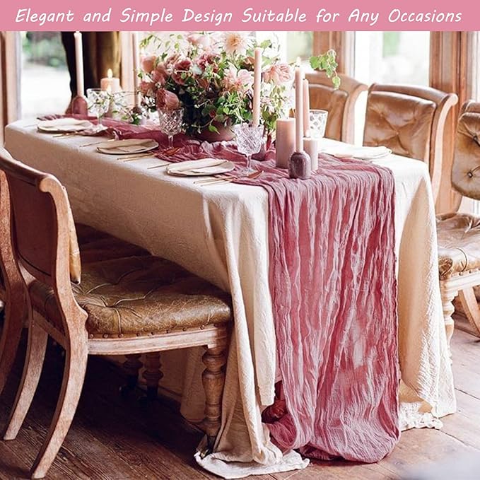12 Pack 10Ft Cheesecloth Table Runner 35x120 Inch Boho Gauze Table Runner - Image 7