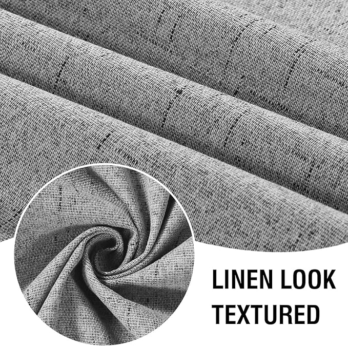 H.VERSAILTEX Linen Look 100% Blackout Curtains 54 Inches Long - Image 4
