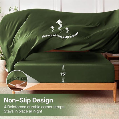 MR&HM Full Fitted Sheet Only, Ultra-Soft Rayon Derived from Bamboo & Polyester - Image 6