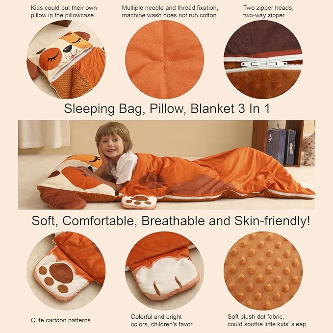 Kids Sleeping Bag, Toddlers Nap Mat, Girls Sleeping Mat - Image 4