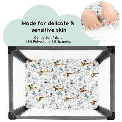 Yoofoss Pack and Play Sheets Fitted, Mini Crib Sheets 2-Pack - Image 2
