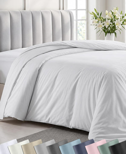 california design den luxury king duvet cover, white, main product view