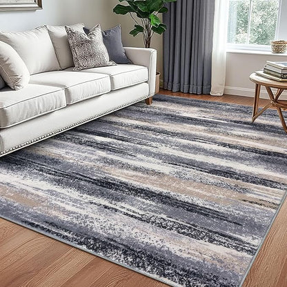Modern Abstract 5x7 Machine Washable Area Rug Non-Slip Soft Bedroom Living Romm by lansny