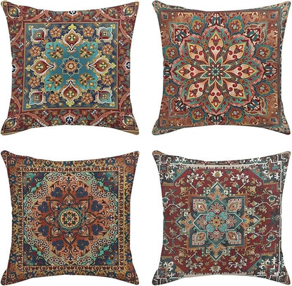 Sanwarm Throw Pillow Covers Home Decor Set of 4 Tribal Eastern Geometric by SanwarmHomeDecor