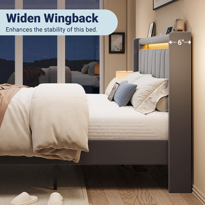 allewie king size led platform bed frame with, package contents