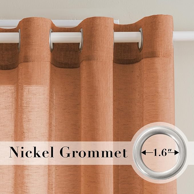 H.VERSAILTEX Linen Curtains Natural Linen Blended Curtain Panels - Image 2