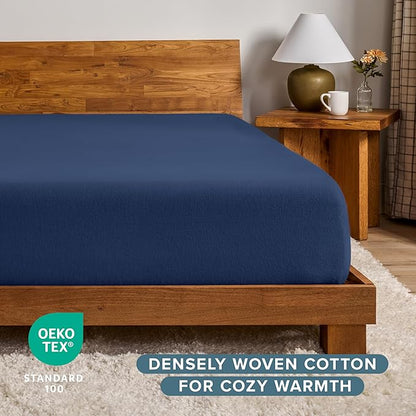 Bare Home Flannel Fitted Bottom Sheet 100% Cotton, Velvety Soft Heavyweight - Image 5