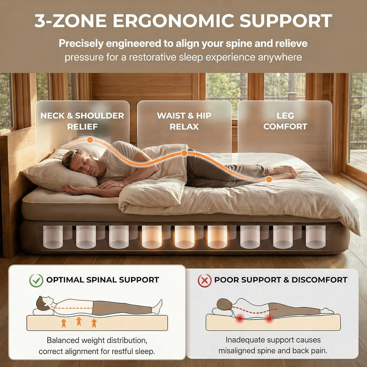naturehike california king air mattresses with rechargeable built-in showing dimensions