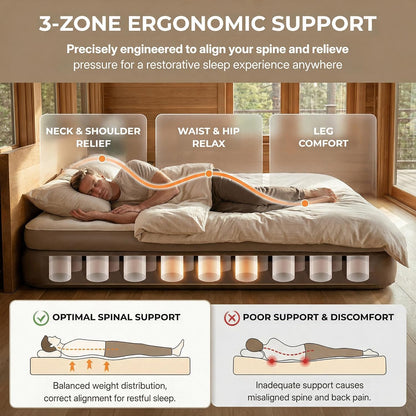 naturehike california king air mattresses with rechargeable built-in showing dimensions