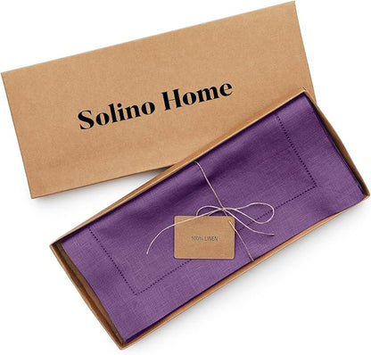 Solino Home Linen Purple Table Runner 72 Inches Long - Image 5