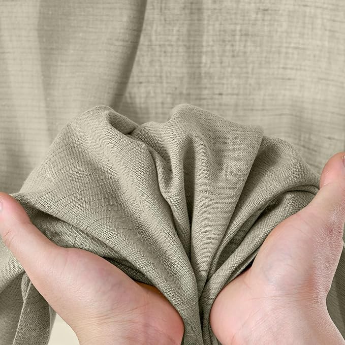 jinchan Linen Blend Curtains 84 inch Length 2 Panels - Image 6