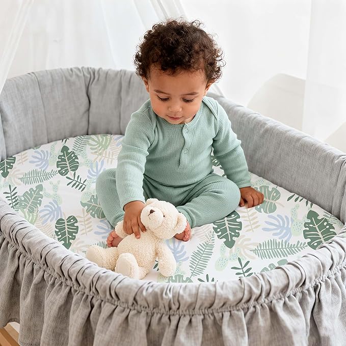 Baby Bassinet Sheets 3 Pack, Fitted Mattress Sheets - Image 2