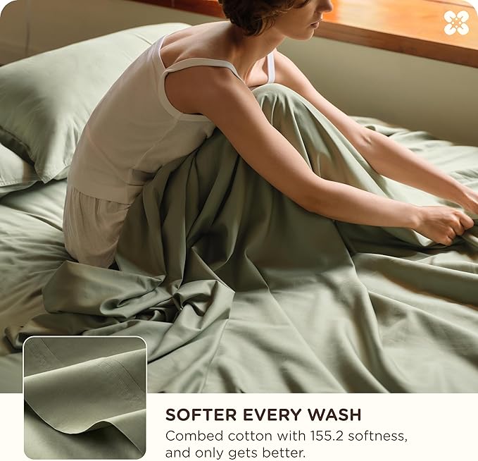 Bedsure Cooling Sheets, Rayon Derived from Bamboo & Cotton Blend, GentleSoft - Image 3