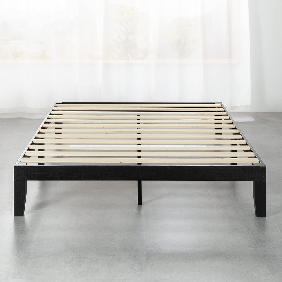 mellow naturalista classic 12 inch solid wood platform showing dimensions