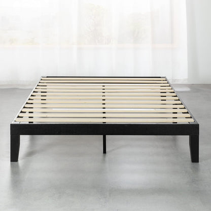 mellow naturalista classic 12 inch solid wood platform showing dimensions