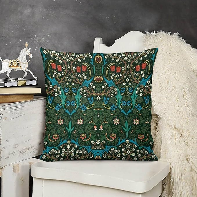 William Morris Floral Original Throw Pillow Covers Boho Chic Retro Floral Cozy - Image 3