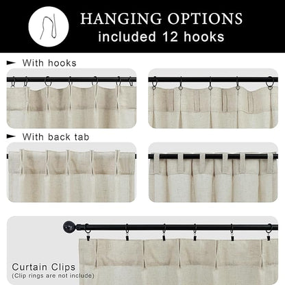 Farmhouse Kitchen Curtains for Small Window 36 Inch Length 2 Panels Pinch - Image 5