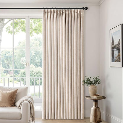 MIULEE Pinch Pleated Thick Linen Curtains 102 Inch Long 4 Panels Set Back Tab - Image 6