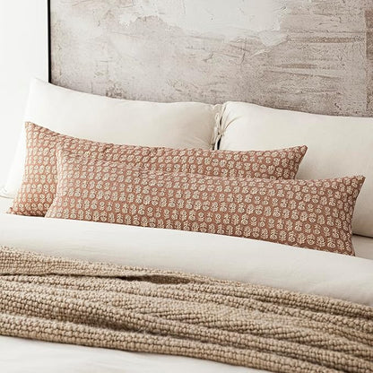 Foindtower Set of 2 Decorative Long Body Lumbar Throw Pillow Covers Neutral - Image 5
