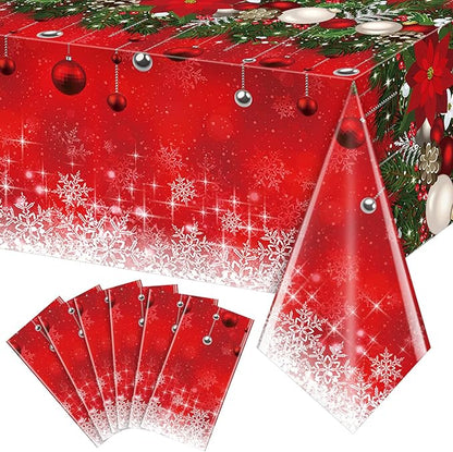 Jectivs 6Pieces Merry Christmas Tablecloth Plastic Christmas Tree Ball Table by JectivsPartyDecorations