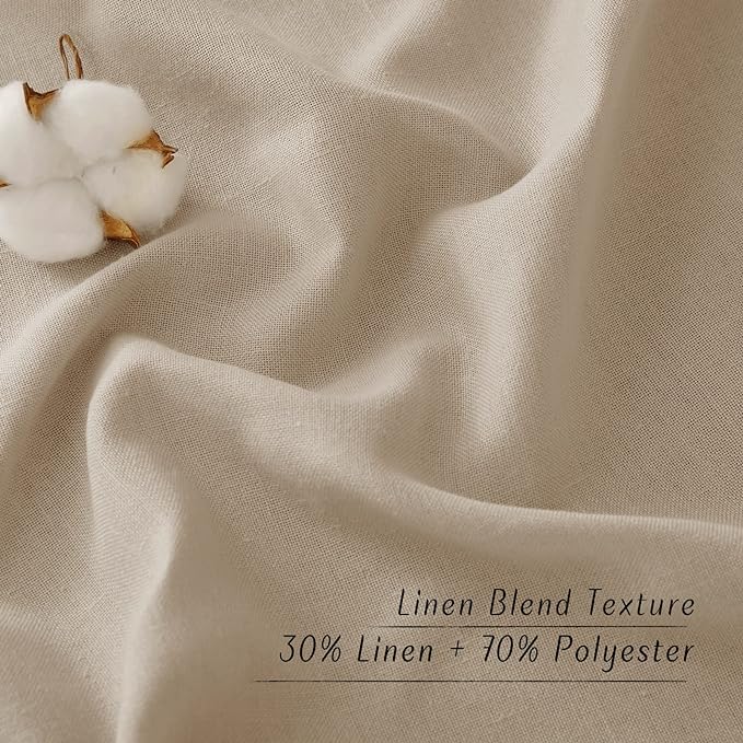 NICETOWN Thick Flax Linen Curtains 96 inch Long, Grommet Semi Sheer Window - Image 4