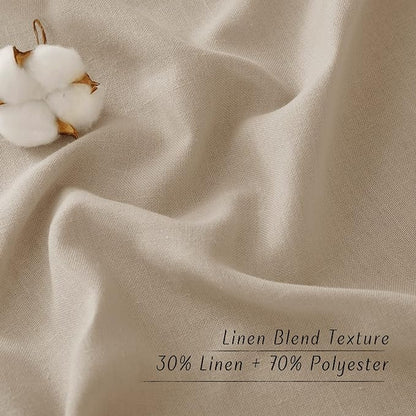 NICETOWN Thick Flax Linen Curtains 96 inch Long, Grommet Semi Sheer Window - Image 4