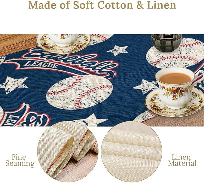 Baseball Table Runner Baseball Sport Themed Birthday Parties Dinner Runner - Image 5