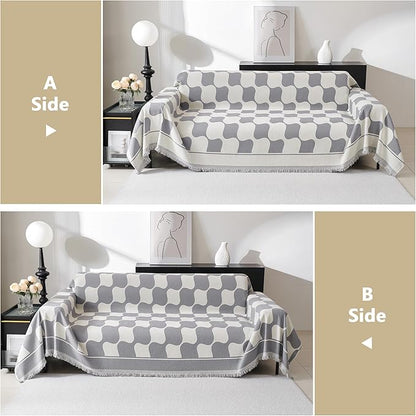 MEETSKY Couch Cover for Dogs Grey Couch Covers for 3 Cushion Couch Sofa Simple - Image 4