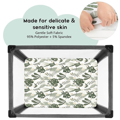 Yoofoss Pack and Play Sheets Fitted, Mini Crib Sheets 2-Pack - Image 2