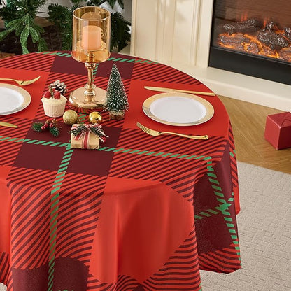 Christmas Tablecloth Round 60 Inch 1 Pack Waterproof, Machine Washable - Image 8