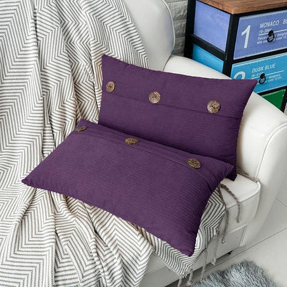 HWY 50 Purple Chenille Throw Pillow Covers 12x20 Inch - Image 3