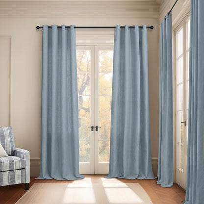 Pitalk Pale Blue Curtains 54 Inch Length - Image 2