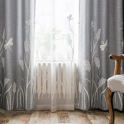 Melodieux Wheat Embroidery Sheer Curtain by Melodieux