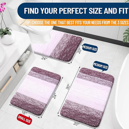 OLANLY Luxury Toilet Rugs U-Shaped 24x20, Extra Soft and Absorbent Microfiber - Image 2