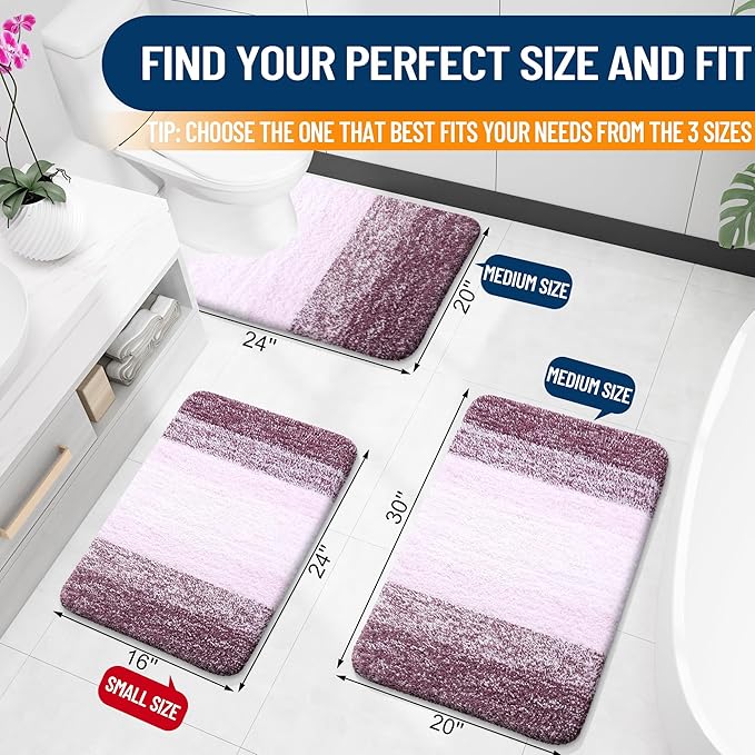 OLANLY Bathroom Rugs Mat 24x16, Extra Soft Absorbent Microfiber Bath Rugs - Image 2