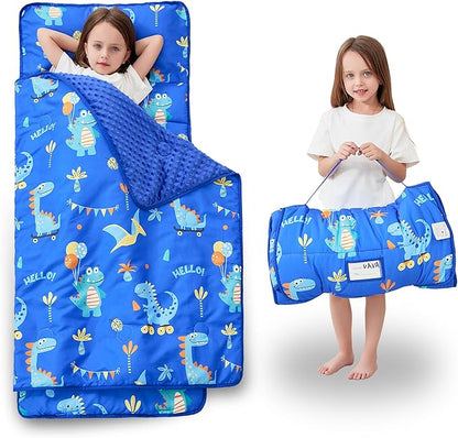 Toddler Nap Mat with Pillow and Blanket, Extra Large Rolled Napping Mats by Unknown