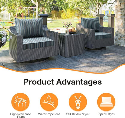 Sunbrella Outdoor Patio Chair Cushions Set, Water-Repellent, Fade Resistant - Image 3